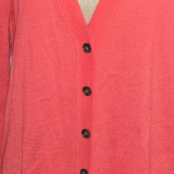 Loft Wool Blend Women's Coral Buttoned Cardigan Sweater Size XL - Picture 7 of 8